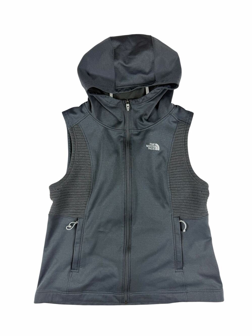 The North Face Women’s XL Hooded Full Zip Fleece Vest Gray